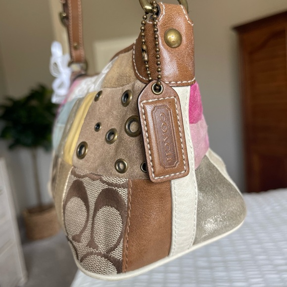 Vintage COACH Patchwork Mini Y2K Shoulder Purse - Picture 4 of 13
